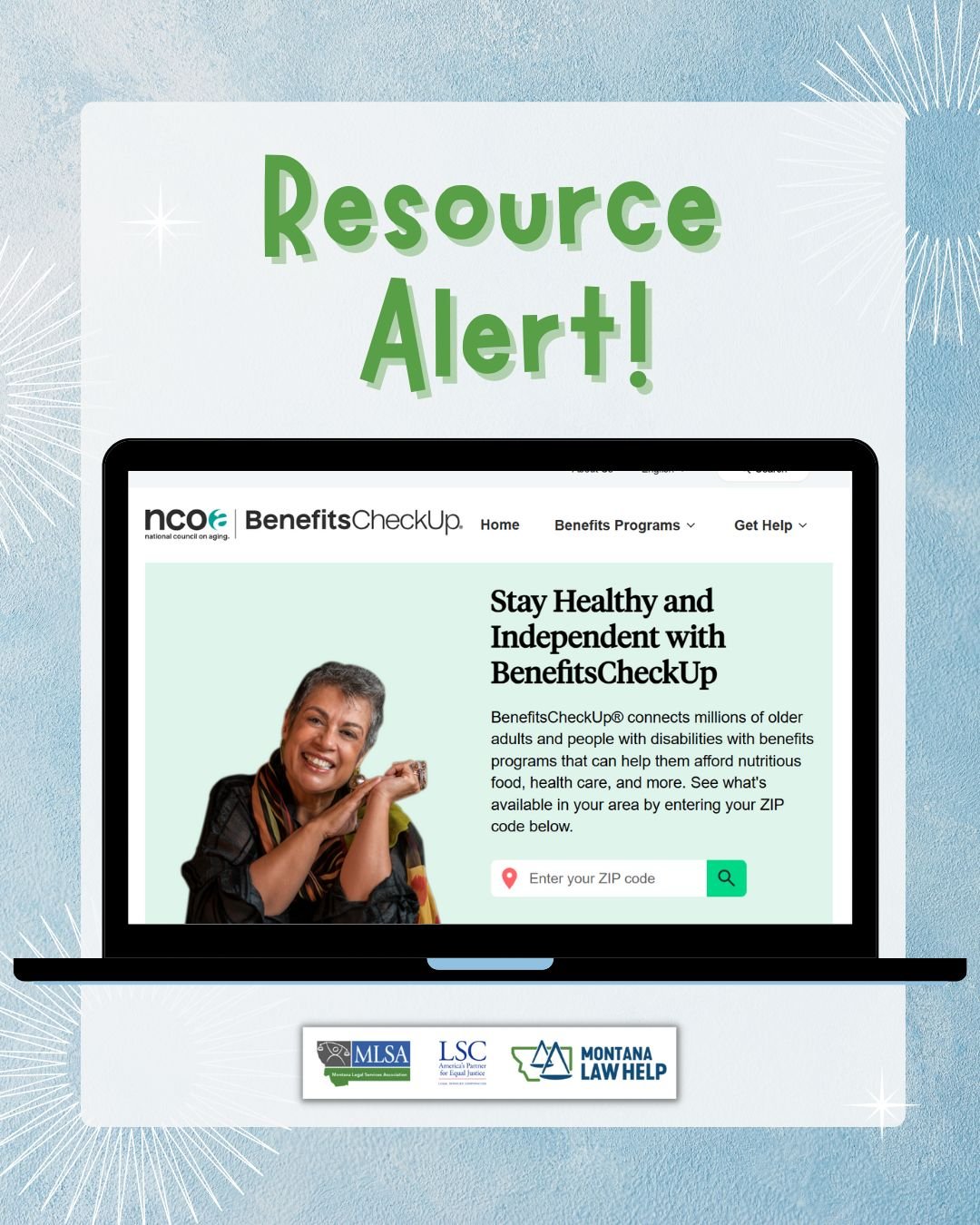 Text that reads, “Resource Alert!” above a laptop.