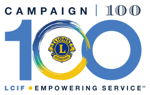 A colored logo for campaign 100.