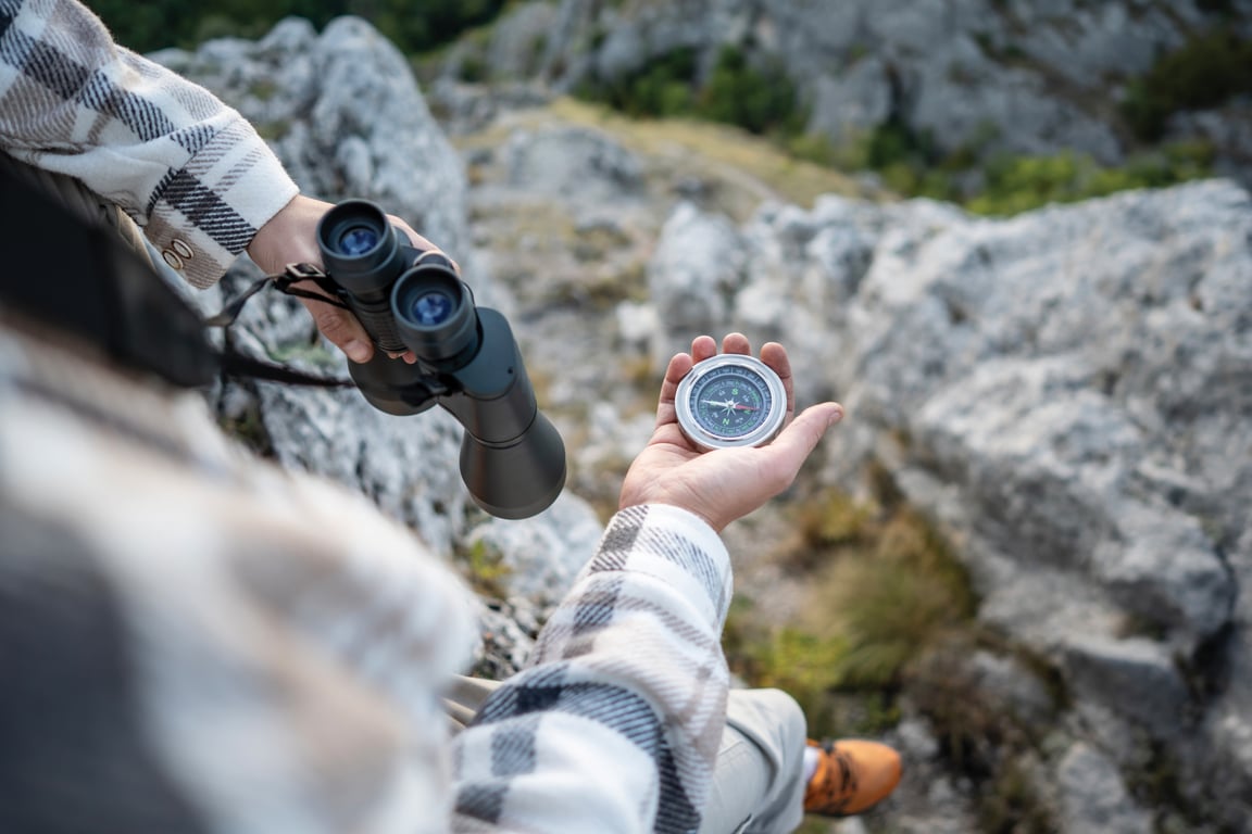 Hiker on a mountain trail