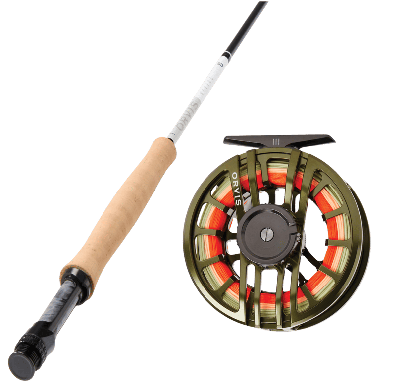 Fly fishing gear near water