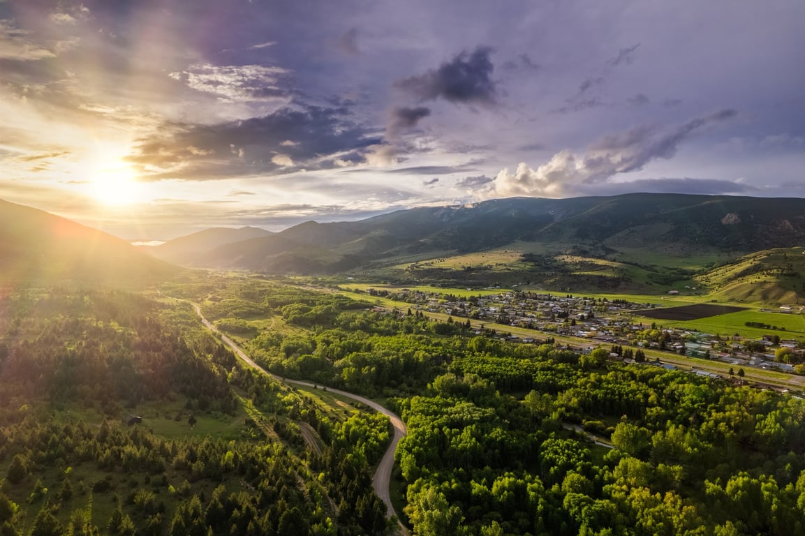 Drone view of Anaconda at sunrise - Photo credit: Hannah Bruha
