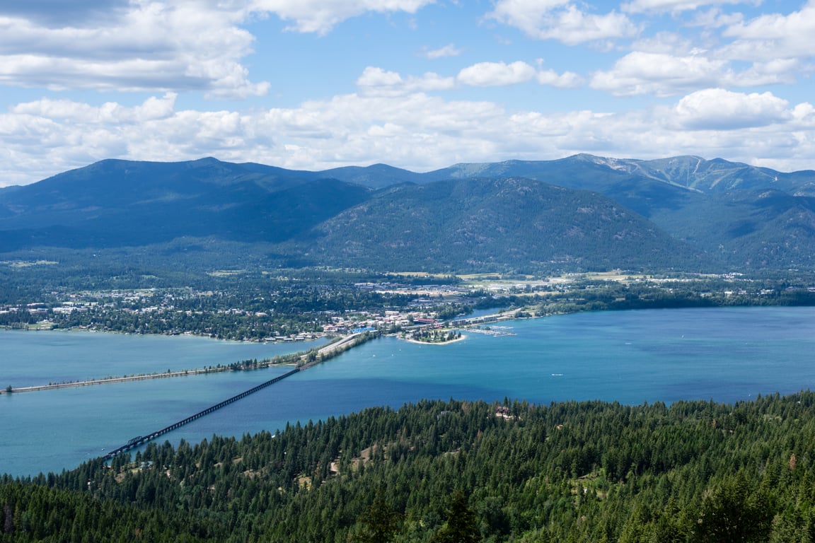 Overlooking Lake Pend Oreille and the highway into Sandpoint, ID
