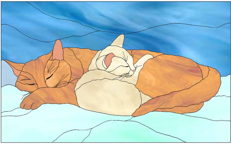Snuggling with Mom Cat