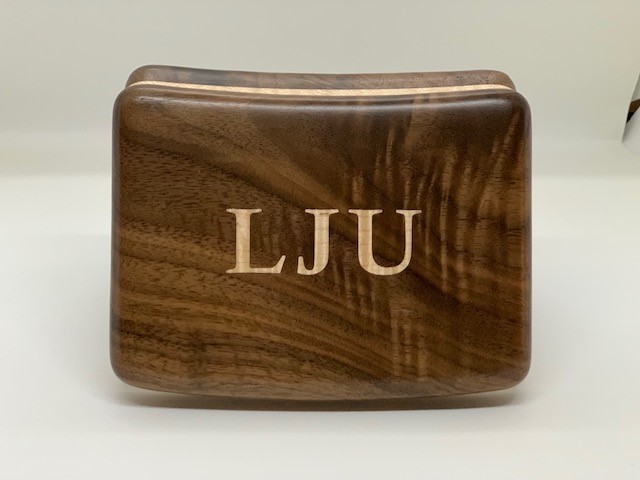 monogramming contrasting wood
