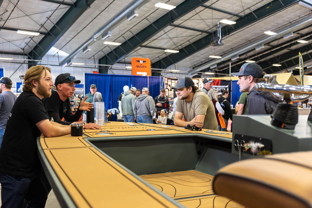 Attendees connecting with exhibitors