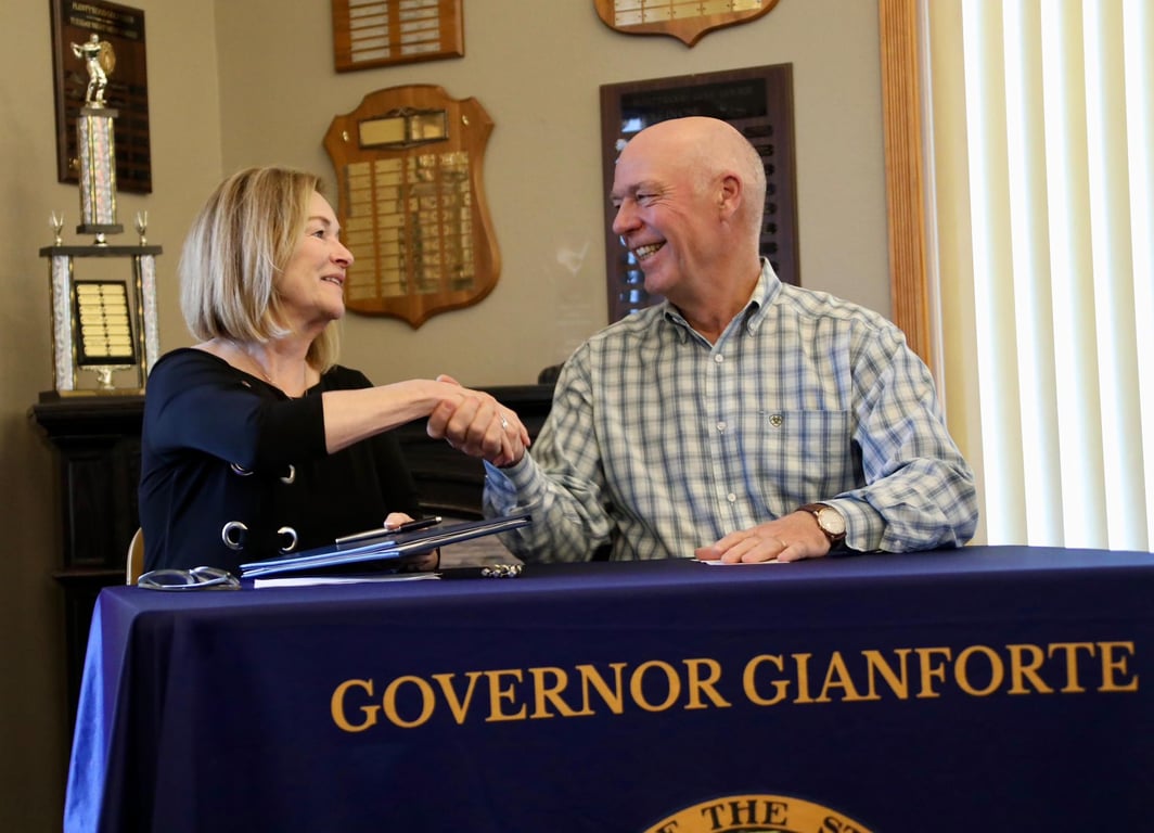 Valerie Moore with supporters