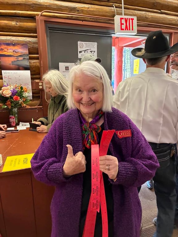 Susan Geise with supporters