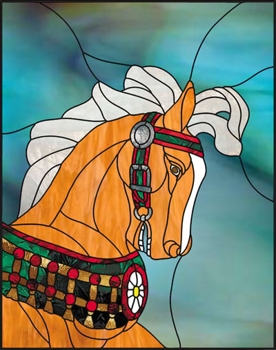 Flower Carousel Horse head