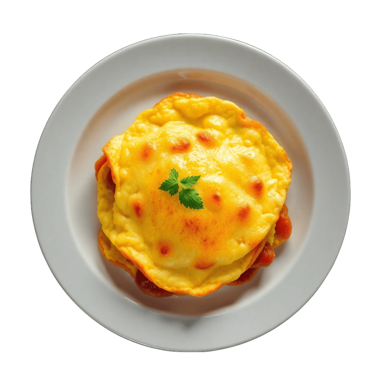 Ornate Denver omelette on white plate