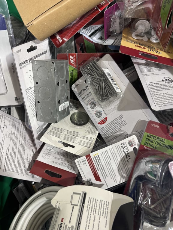 Tote of plumbing, wire, coax cable, electric, misc - Image 5
