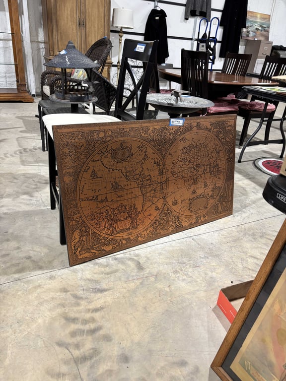 Engraved World Map