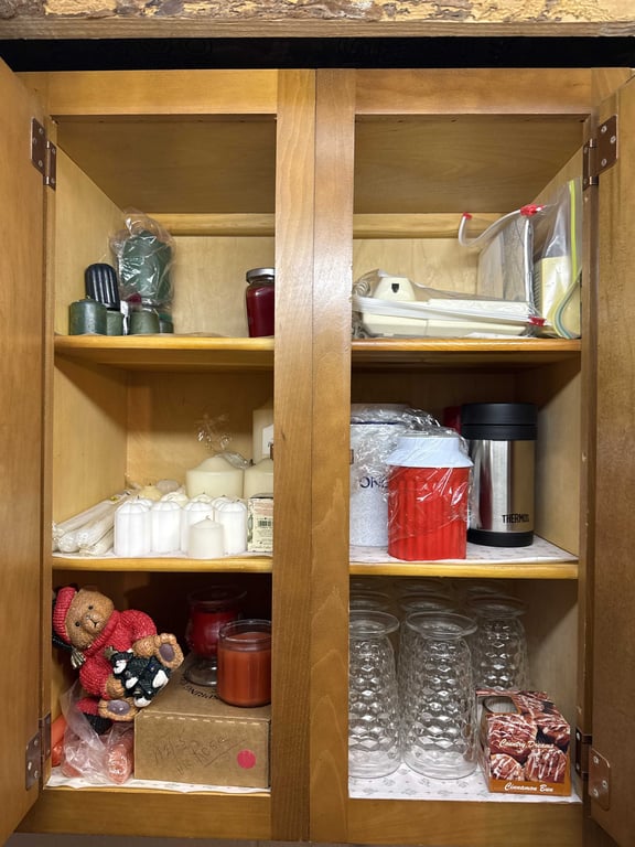 Contents of Wall Cabinets in Basement