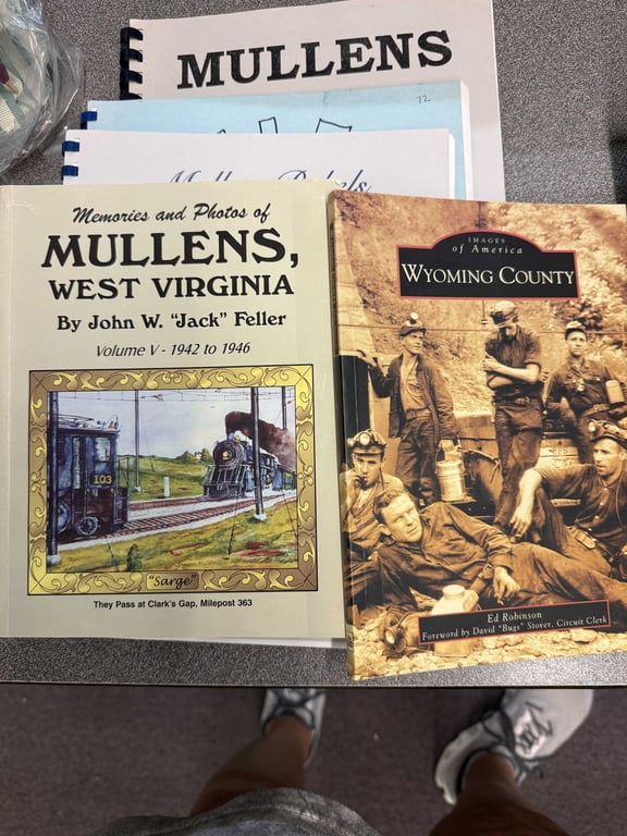 GROUPING OF MULLENS HISTORY BOOKS