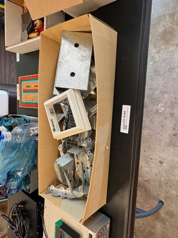 Box of joist hangers and plates