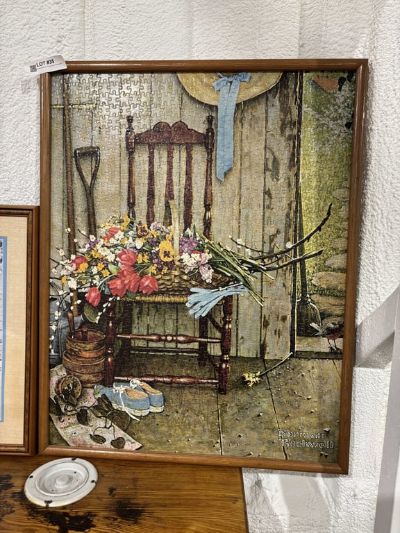 Norman Rockwell Puzzle Framed Picture and Print - Image 2