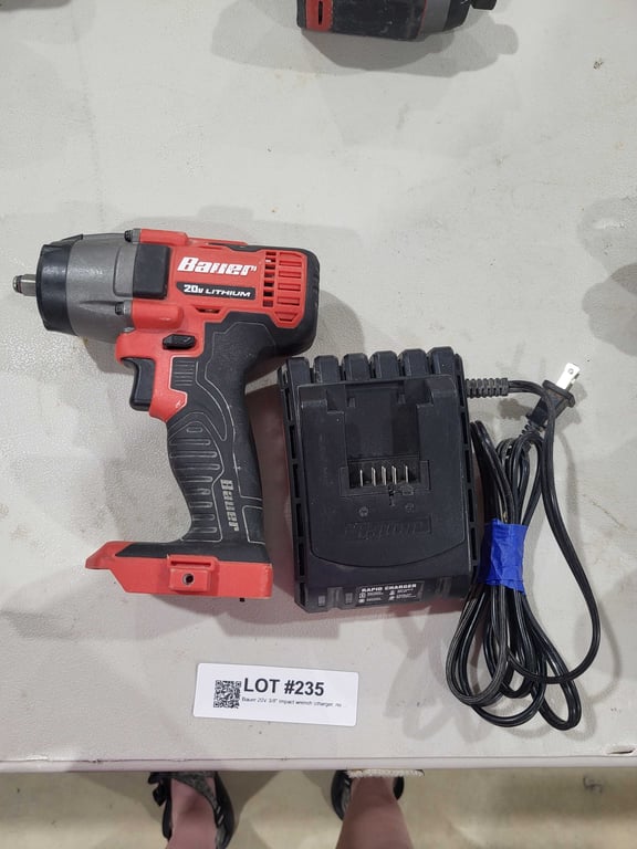Bauer 20V 3/8" Impact wrench (charger, no battery)