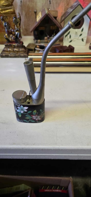 ANT TRADITIONAL CINESE PAKTONG & CLOISONNE ENAMEL WATER PIPE - Image 2
