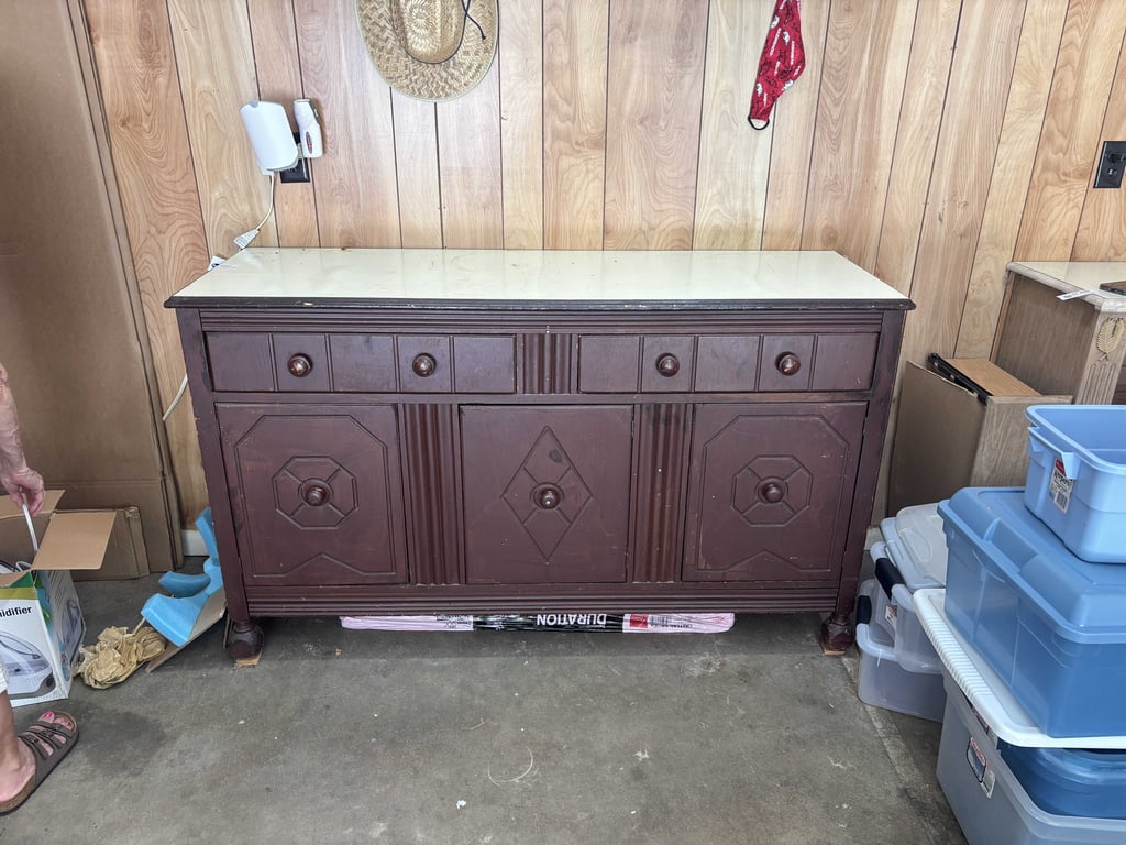 2 drawer, 3 door cabinet and contents