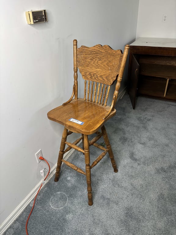 One Tall Wooden Bar Stool