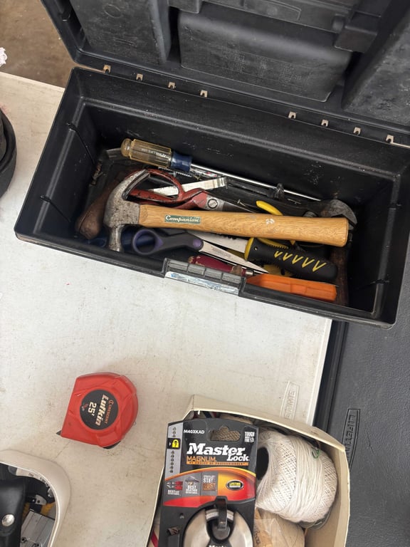 Plastic. toolbox with misc tools - Image 3