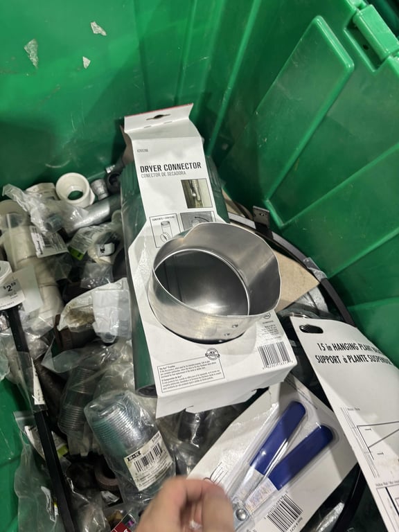 Tote of breakers, connectors, PVC fittings, reducers - Image 6
