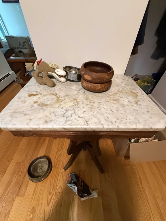 VICTORIAN EASTLAKE STYLE MARBLE TOP PARLOR TABLE - Image 2