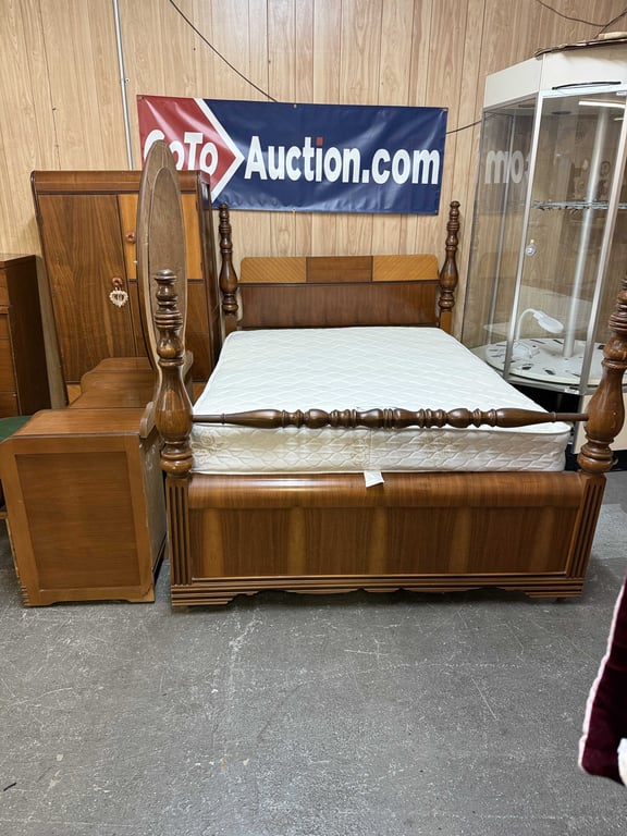 3 PC VTG ART DECO 4 POSTER BEDROOM SUITE (FULLL)