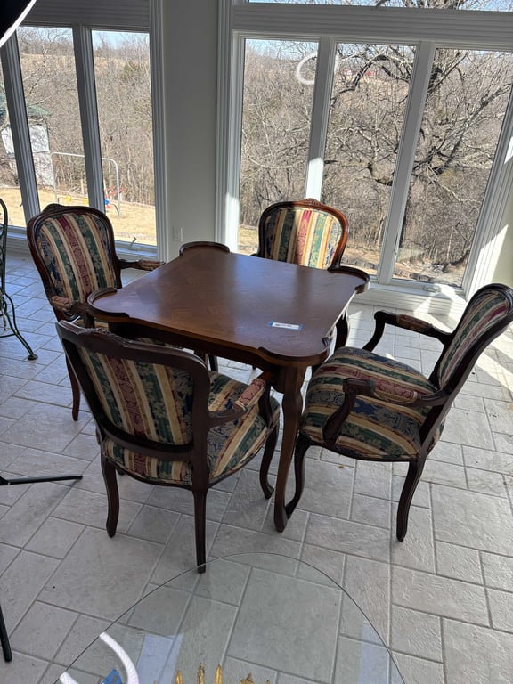 Vintage Wood Dining Set and 4 Chairs