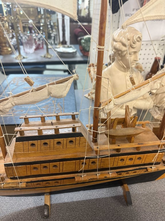 HAND CRAFTED WOODEN SAILING SHIP - Image 2