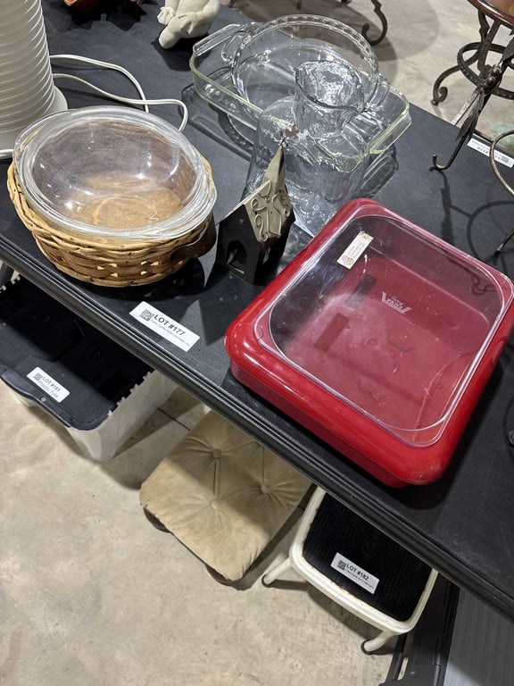 Pyrex, Candle Holder and Glass Jug
