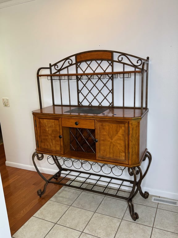Iron framed wine rack
