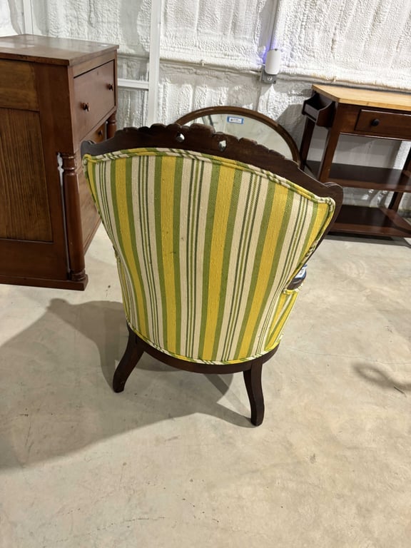 Vintage Wood Framed Arm Chair - Image 6