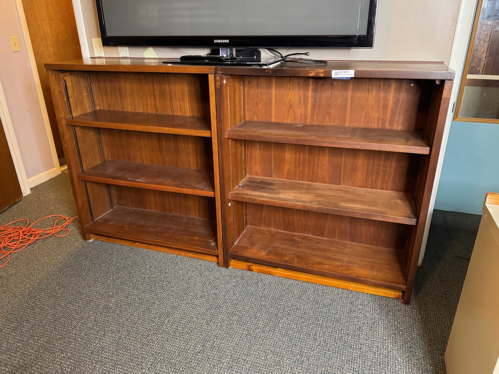 Pair of 3 shelf bookcases