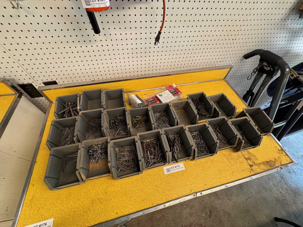 Misc plastic containers of nails