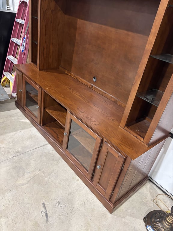 Large 2 Piece Wooden Entertainment Center - Image 2