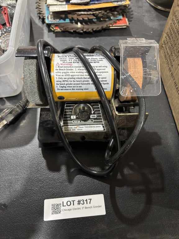 Chicago Electric 3" Bench Grinder