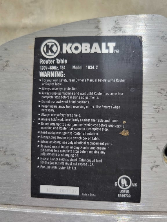 Kobalt router table - Image 2