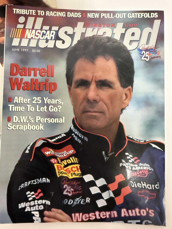 6 NASCAR ILLUSTRATED W/2 NASCAR NEWSPAPER CLIPPINGS - Image 5