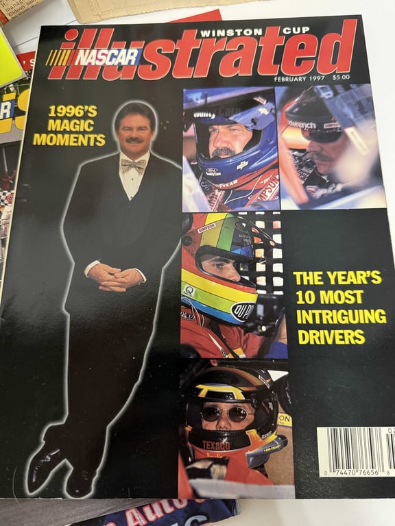 6 NASCAR ILLUSTRATED W/2 NASCAR NEWSPAPER CLIPPINGS - Image 3