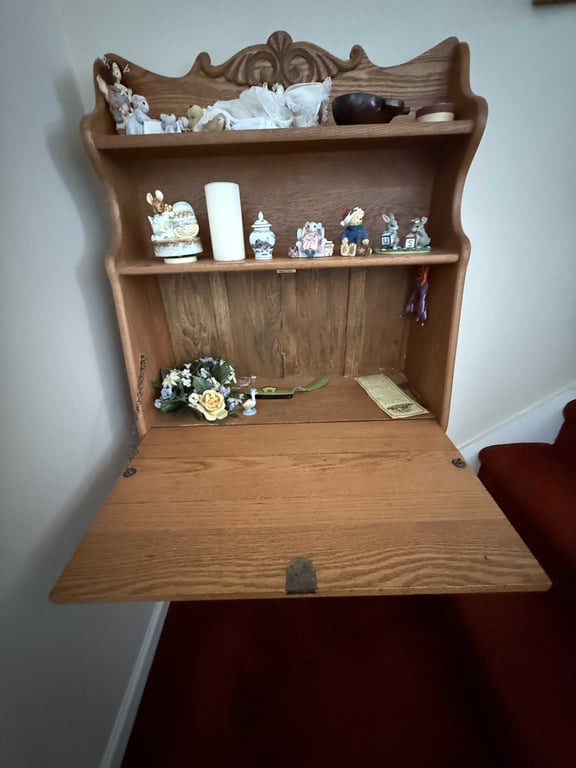 MCM OAK SECRETARY W/CONTENTS