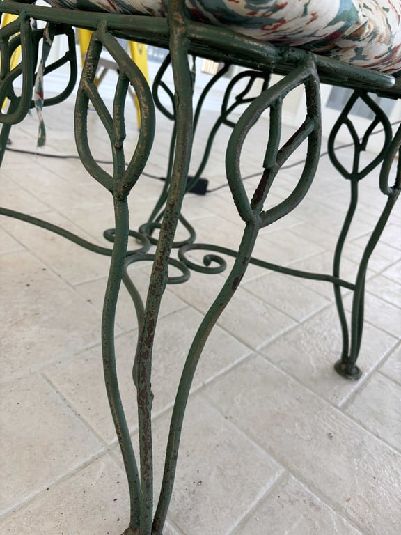 Glass Top Wrought Iron Table and 4 Chairs - Image 9