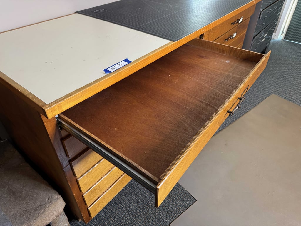 6 drawer wooden architects desk - Image 3