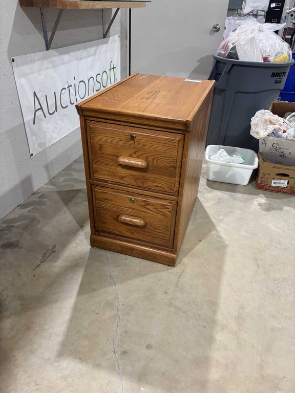 2 Drawer Wooden Lockable File Cabinet
