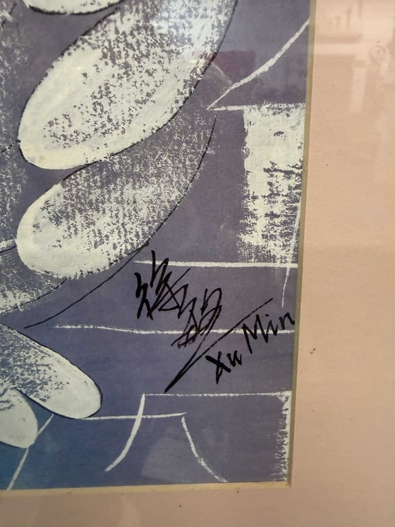 LADY & PEACOCK SIGNED WALL DECOR - Image 2