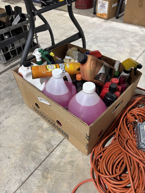 Box antifreeze, car care supplies, bar & chain oil