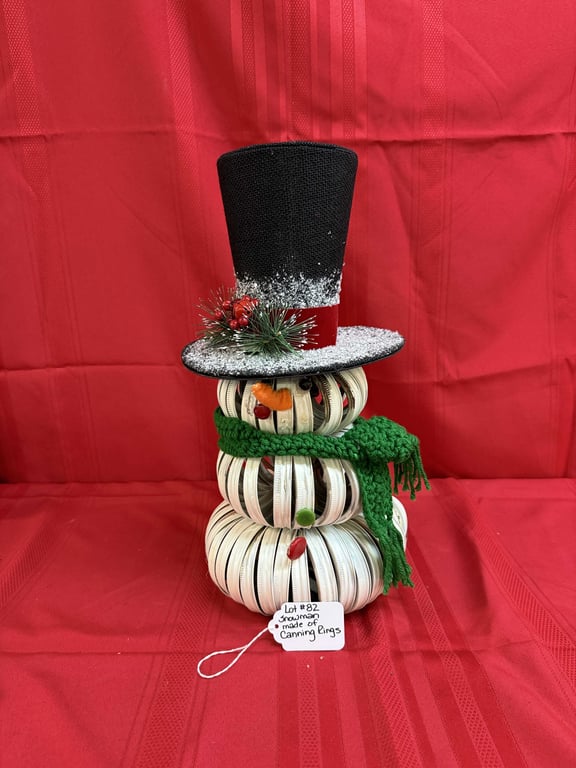 SNOWMAN MADE OF CANNING RINGS