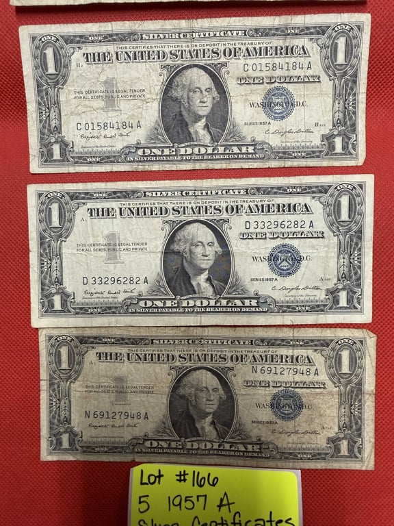 5 - 1957 A $1 SILVER CERTIFICATES (FAIR CONDITION) - Image 3