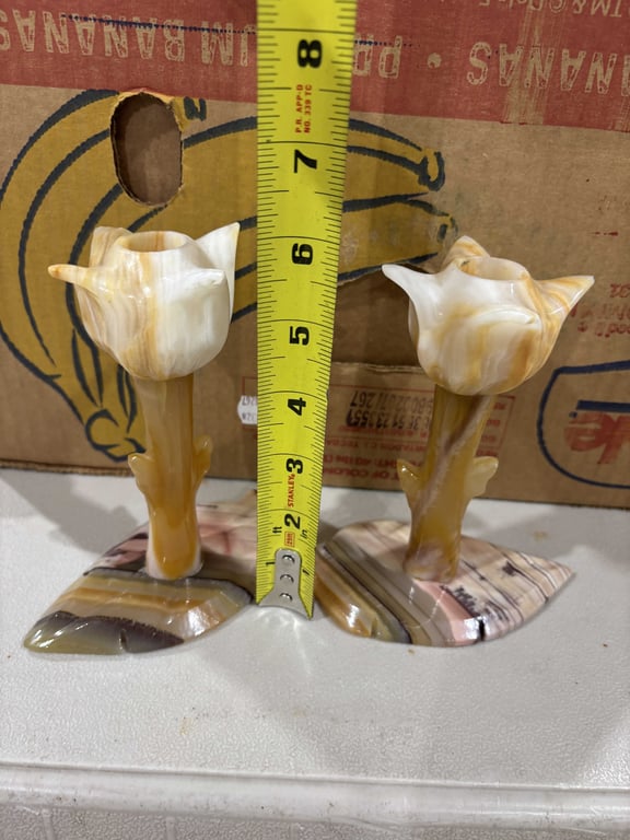 Marble stone candlestick holders - Image 2