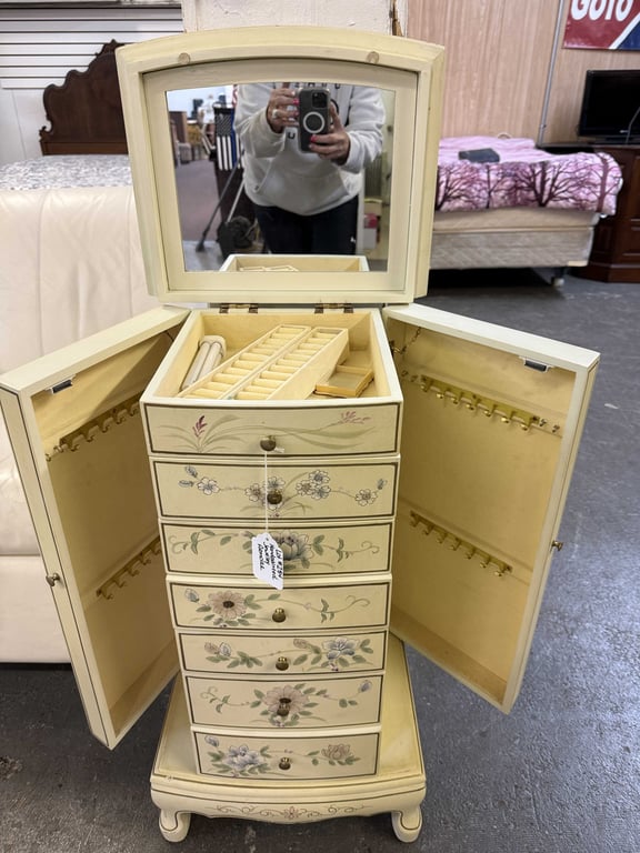 POWELL MASTERPIECE HANDPAINTED JEWELRY ARMOIRE - Image 2