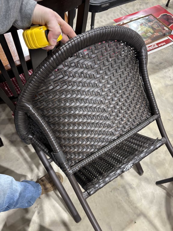 Outdoor Chair and Matching Glasstop Side Table - Image 3